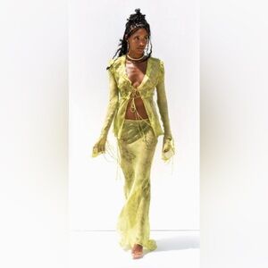 Rat and Boa Cobra Skirt and Top Set in Lime. XXS.